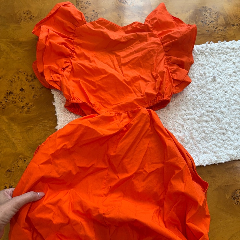 Target A New Day Elegant Orange Ruffle Dress - Picture 12 of 13